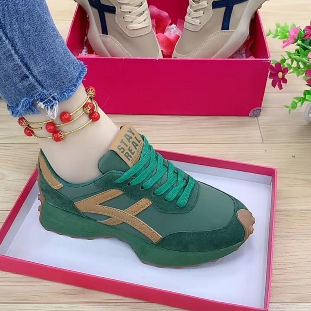 

Женские кроссовки Forrest Gump 2024 — новые повседневные вафельные туфли на толстой подошве для весенне-осеннего тренда 37 зелёный