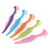 Multi-Layered Bristles Denture Cleaning False Teeth Brush Oral Care Non-Slip Ergonomic Rubber Handle Dual Heads Antibacterial