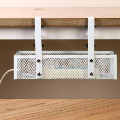 White Under Desk Cable Management Tray Wire Organizer Versatile with Clamp for Keeping Desktop Floor