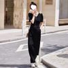 Xiaoxiangfeng Fashion Suit for Women, Summer Temperament, Street Casual, Age-reducing, Western-style Wide-leg Pants Two-piece Set