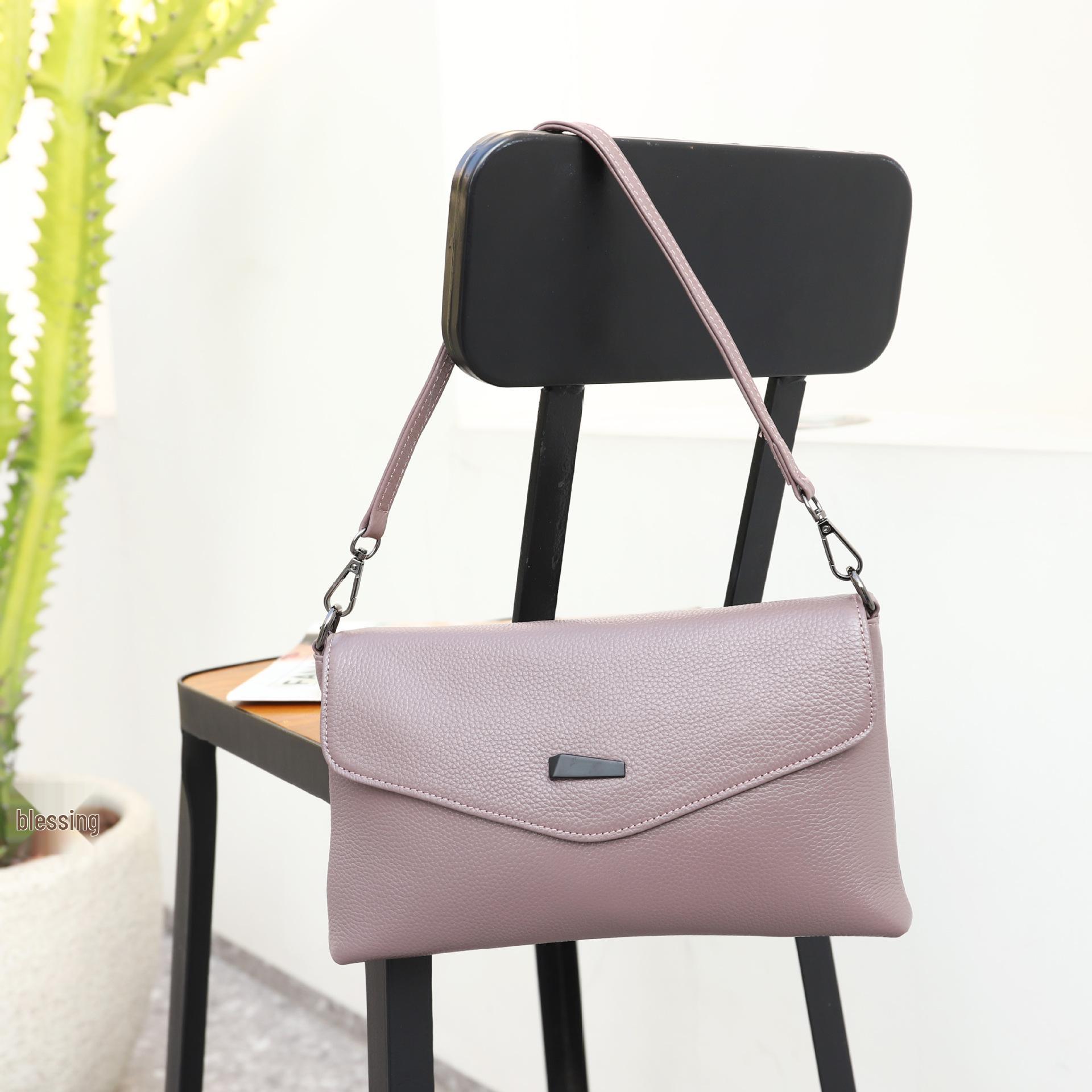 Stylish Genuine Leather Women s Crossbody Envelope Bag - Soft Cowhide, Versatile Single Shoulder Handbag