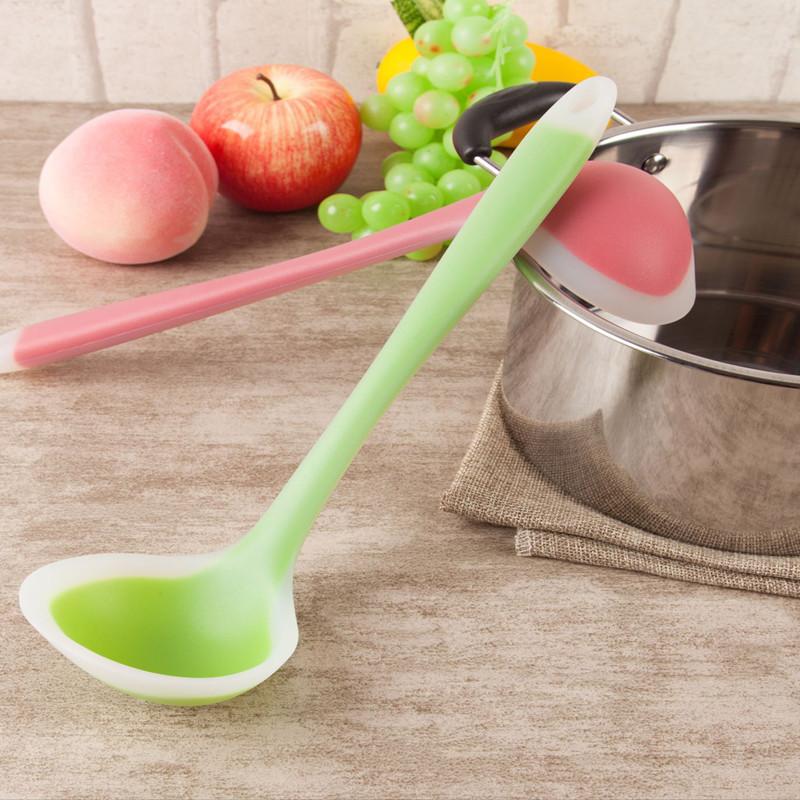 Silicone Ladle Tablespoons Kitchen Cookware Set Food Container Tourist Dishes Non-stick Pan With High Temperature Resistance