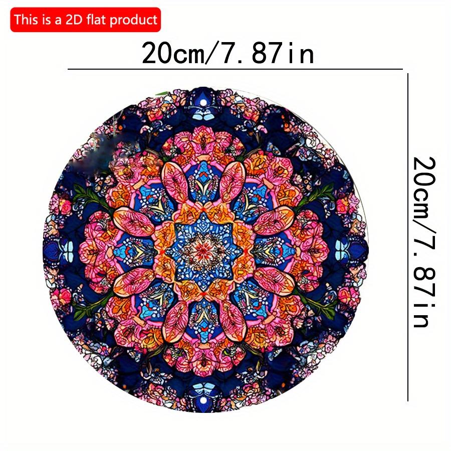 

2D плоская 20*20 см 1 шт. Винтажная цветочная мандала высокого качества вывеска, фантастическая круглая настенная художественная табличка с симметричной гармонией и яркими цветами для баров, 20*20cm
