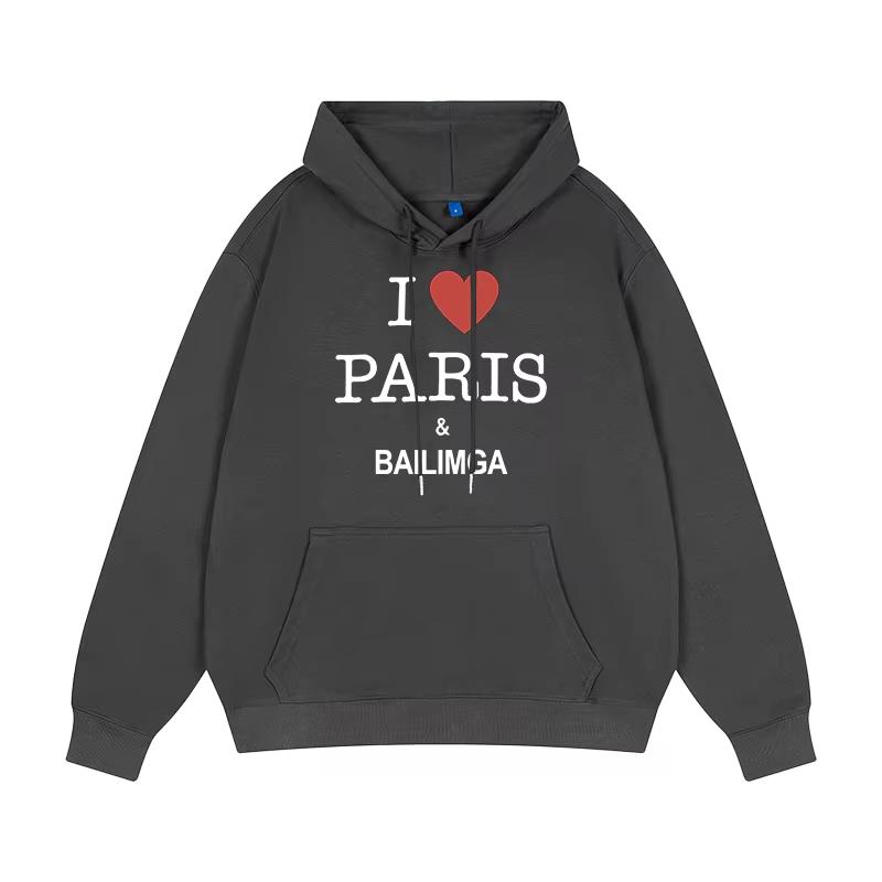 New Paris home love letter loose hundred hoodie men and women couples American autumn and winter coat trend brand