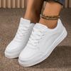 Baasploa Women Casual Sneakers Leather Platform Sneakers for Women Classics Comfort Skateboarding Shoes Non-Slip