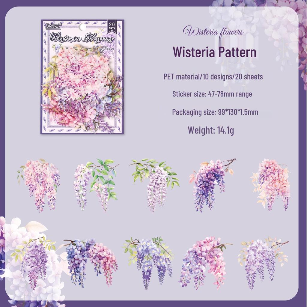 Yuezhen Květinová krajina Vodotěsné samolepky: Vysoce kvalitní balení PET deníkových samolepek