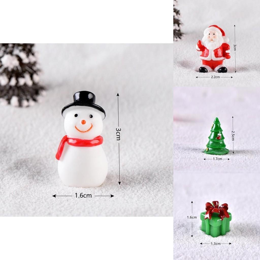 Adorable Mini Christmas Ornaments Featuring Resin Santa And Snowman Micro Landscapes