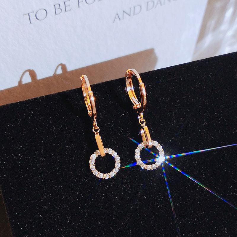 Vintage 14k Gold Color If Diamond Earring For Women Aros Mujer Oreja Orecchini Gemstone Join Party Engagement Diamond Earringss