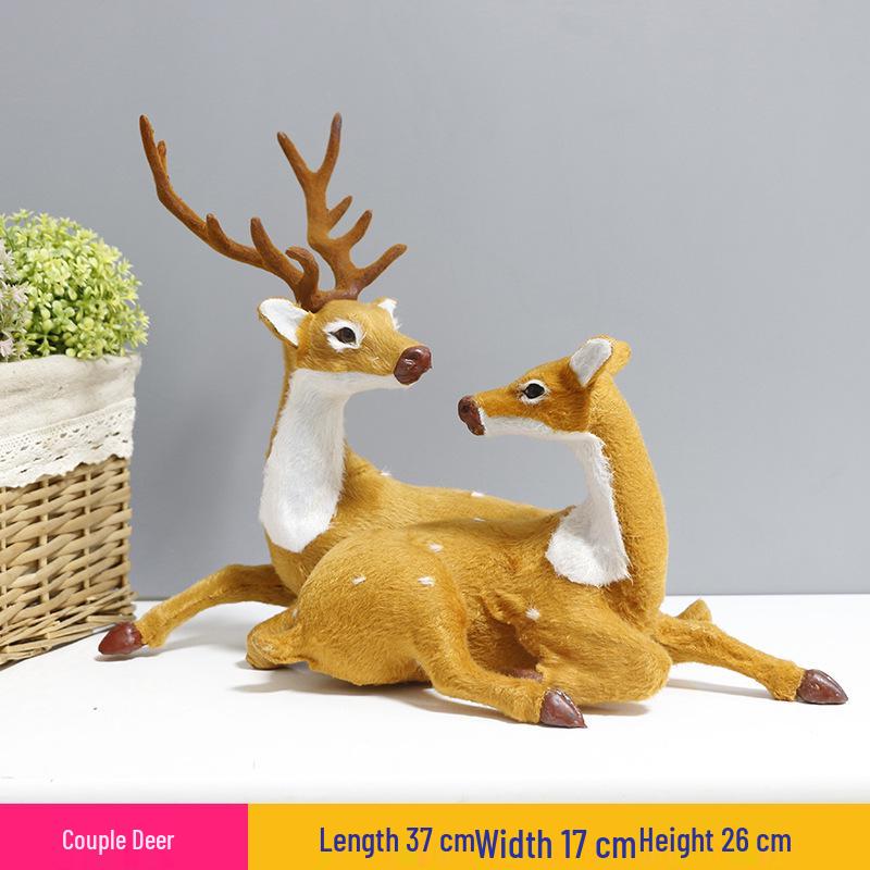 Luminous Reindeer Pulling Cart, Hanging Ornament with Antlers Hat for Christmas Tree Decoration