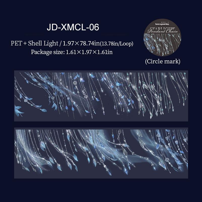 Starlight Pendant Chain Series Vintage Butterfly Light Landscape PET Tape Creative DIY Journal Material Collage Stationery