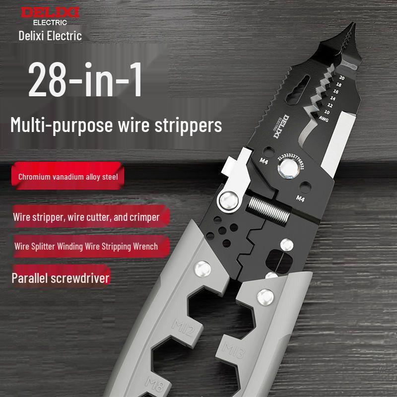 Delixi Electrician Multifunction Wire Strippers: Skinning, Crimping, Wrapping, Cutting Pliers