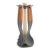 Set di utensili da cucina in silicone: Set di 6 Utensili con Manico in Legno, Resistenti alle Alte Temperature con Supporto, Include Spatola & Mestolo per Zuppa.