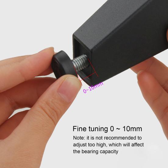 4gab/komplekts skapja pēdas regulējamas spēcīgas nestspējas alumīnija sakausējuma kvadrātveida pamatnes slīpas mēbeļu kāju mājas