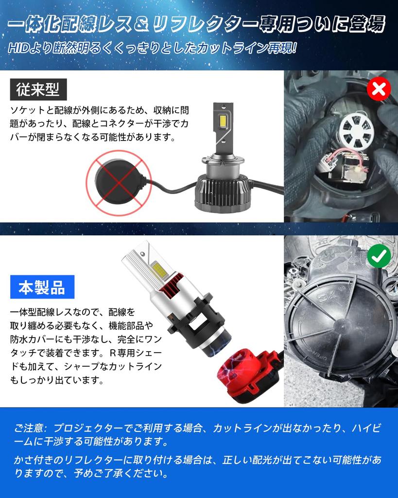 SUPAREE D4R LED Headlight Vehicle Inspection Compatible with Pocket Explosive Light D4R LED Shade No Wiring 6500K White DC12V Genuine HID Replacement