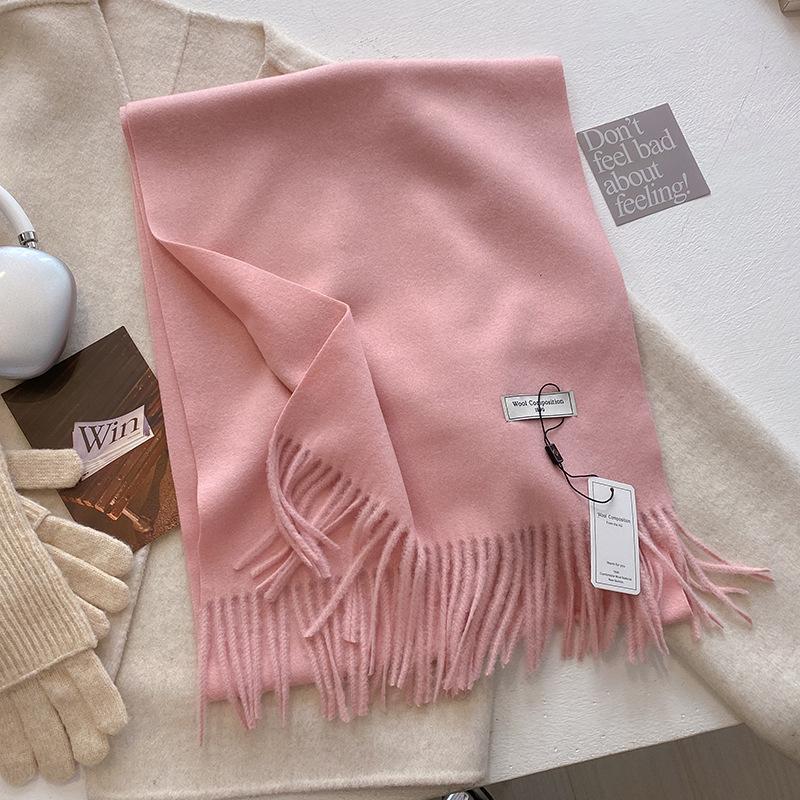 Luxury Cashmere Wool Scarf For Women  Winter Warm Pashmina Thicken Soft Shawl Wrap Stole Daily Use Fashion Elegant Wool Scarf