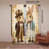 2Pcs Easter Rural Rabbit Couple Printed Curtains Living Room Game Room Bedroom Multi Scene Decorative Curtains Home Decoration