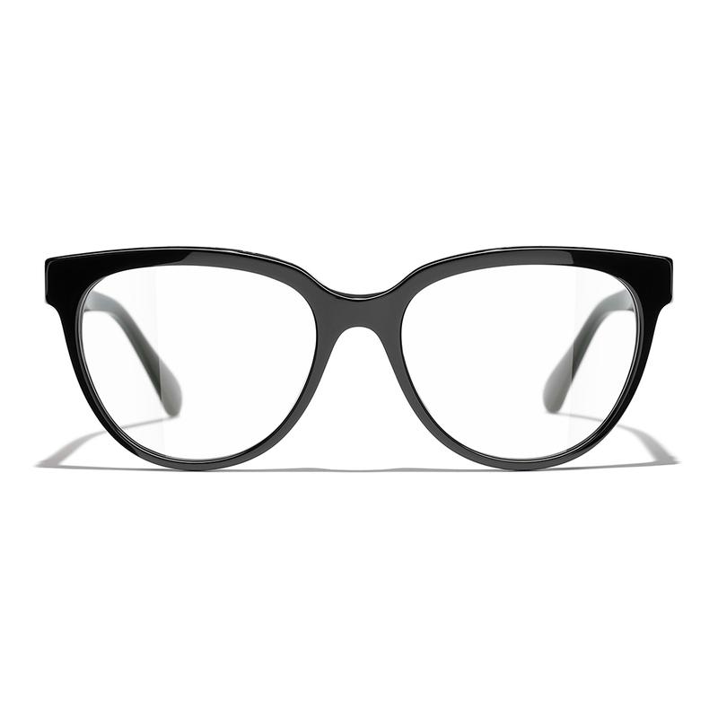 

CHANEL Butterfly Glasses Acetate Round Optical Frame Women s чорний