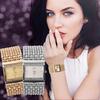Luxury Diamonds Quartz  Watches for Women Square Dialsilver Band Ladies Dress Crystal Wristwatch Elegant Bracelet Kadın Saat
