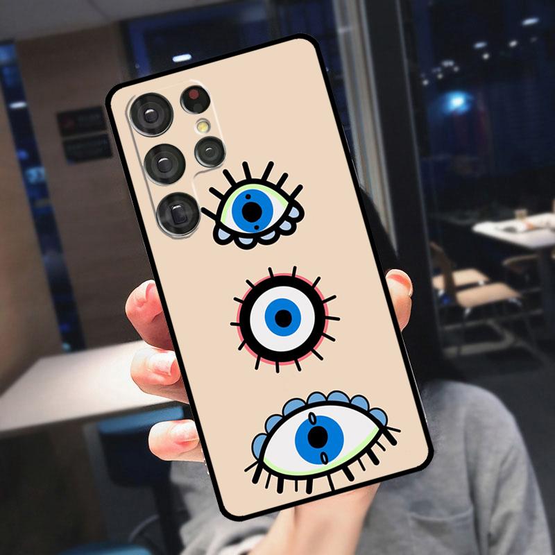 Evil Eye Lucky Eye Blue Cover For Samsung Galaxy S25 S24 S21 S22 S23 Ultra S9 S10 Plus S24 FE S21 FE Phone Case