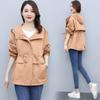 Women Double Layer Windbreaker Autumn Casual Slim Coat Fashion Plus Size Hoodies Collar Ladies Jacket