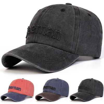 New Letter FREEMAN Washed Baseball Cap Retro Men's Hat Fashion Outdoor Sports Caps Travel Mountaineering Hats