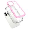 For iPhone 15 Pro Transparent Back Cover Wave Edge PC+TPU Detachable Color Frame Anti-scratch Phone Case