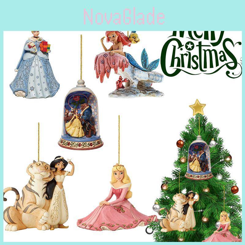Joyful Christmas Disney Princess Acrylic Pendant Ornaments For Xmas Tree Decor