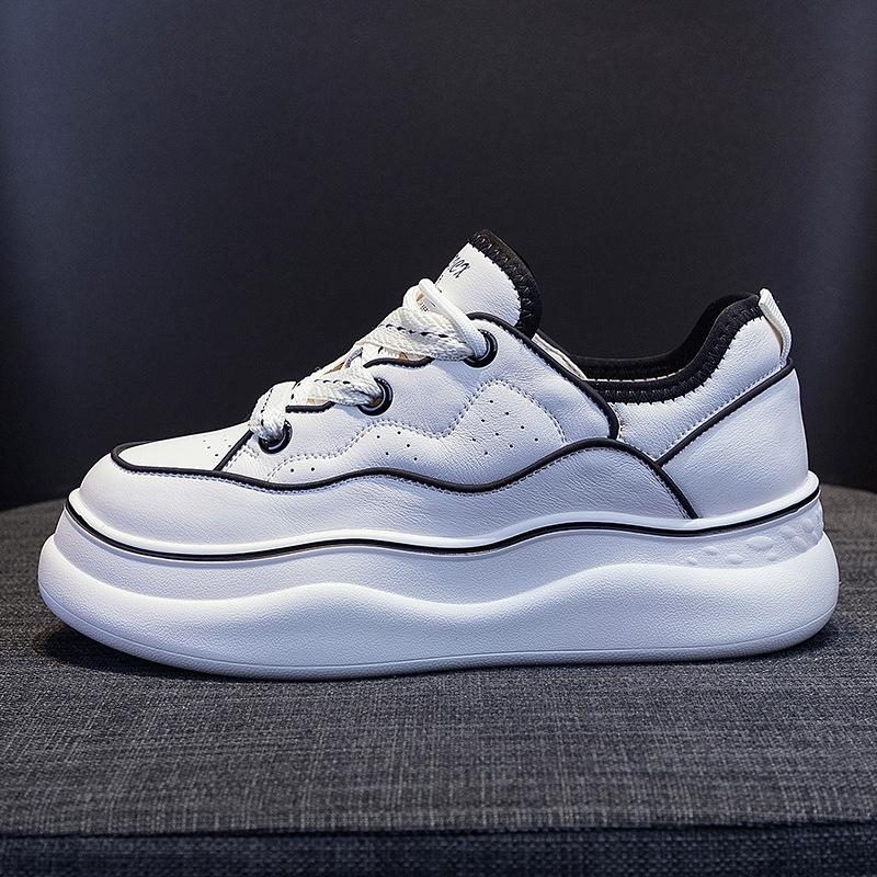 Genuine Leather White Women's Shoes Autumn and Winter New Platform Sports Dad Shoes Women's Casual Sneakers