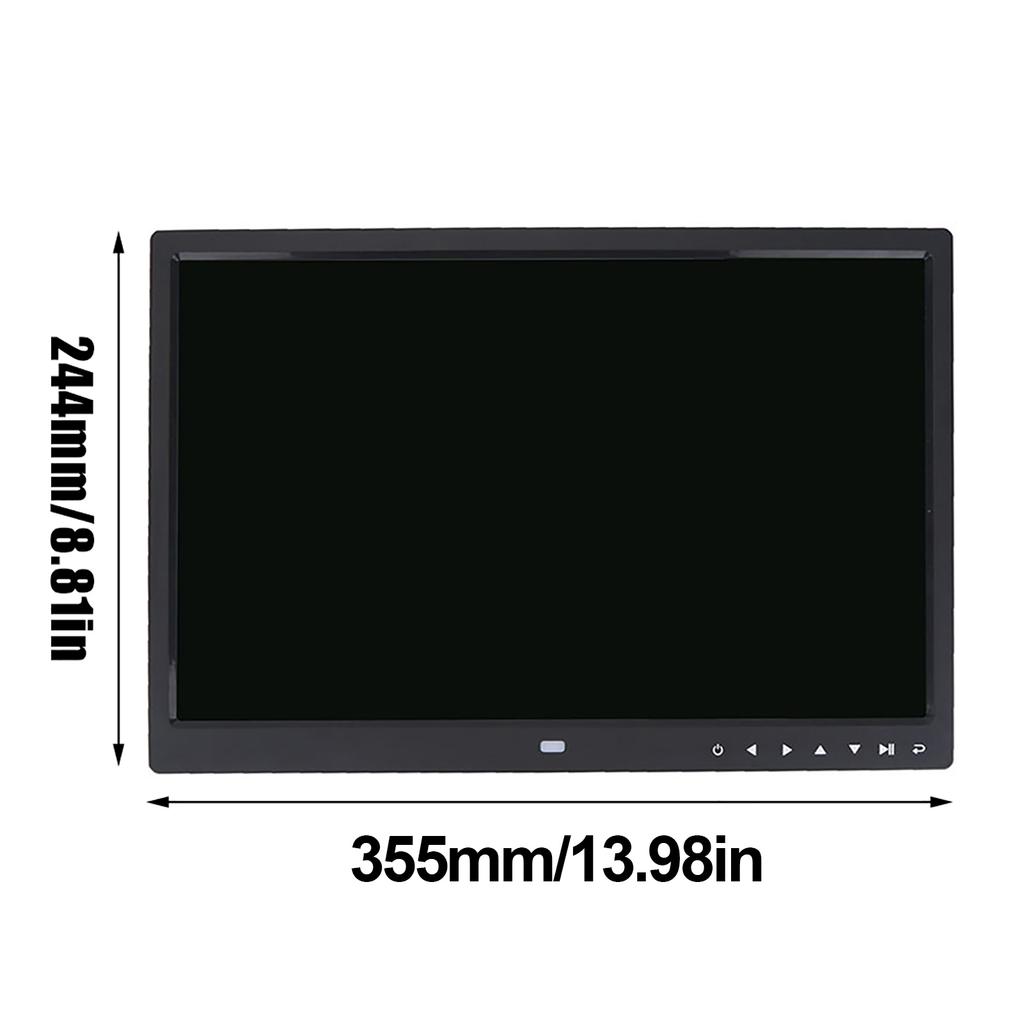 15  HD Screen Touch Button Digital Photo Frame Alarm Clock MP3Celsius4 Movie Player   Black