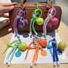 Smile Tennis Keychain For Backpack Decoration And Female Gift With Practical Nylon Rope Bags Pendant Bag Accesories