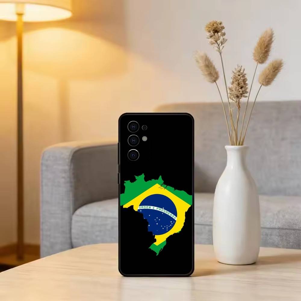 B-Brazil B-Brazilian Flag Phone Case For Samsung S25,S24,S21,S22,S23,S30,Ultra,S20,Plus,Fe,Soft Silicone Black Cover