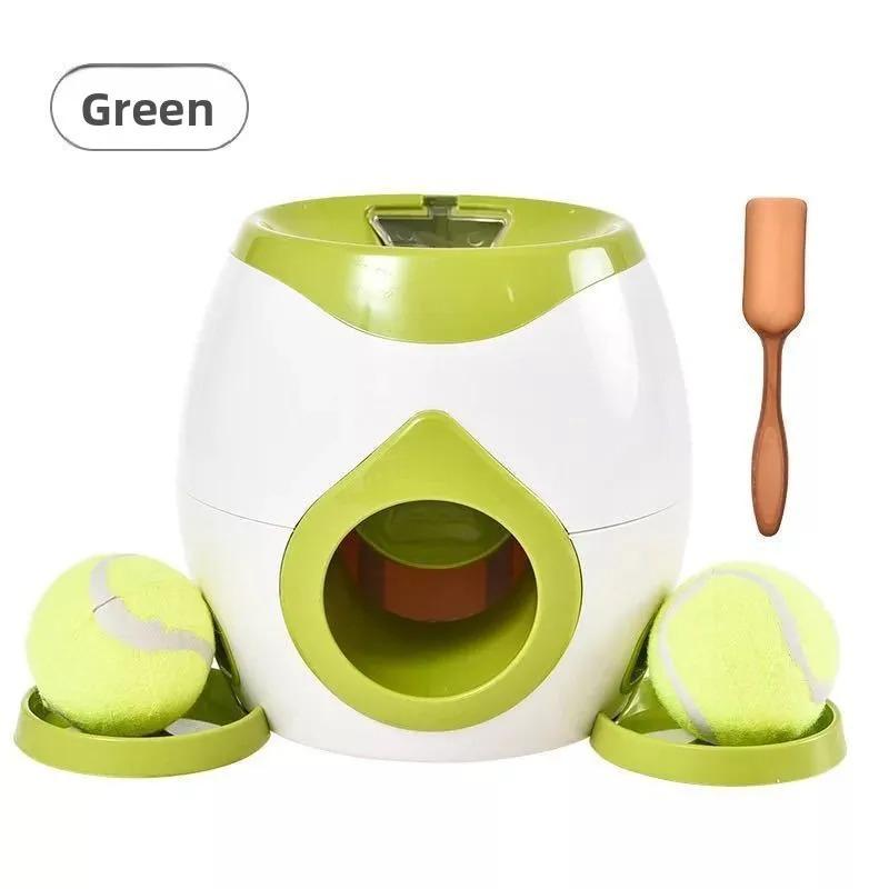 Automatic Dog Tennis Ball Launcher 2 in 1 Interactive Toy Fun Feeding Reward Machine for Pets