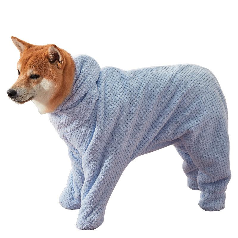 Quick Dry Absorbent Pet Bathrobe Hooded Dog Bath Towel For Small Medium Large Dogs Cats