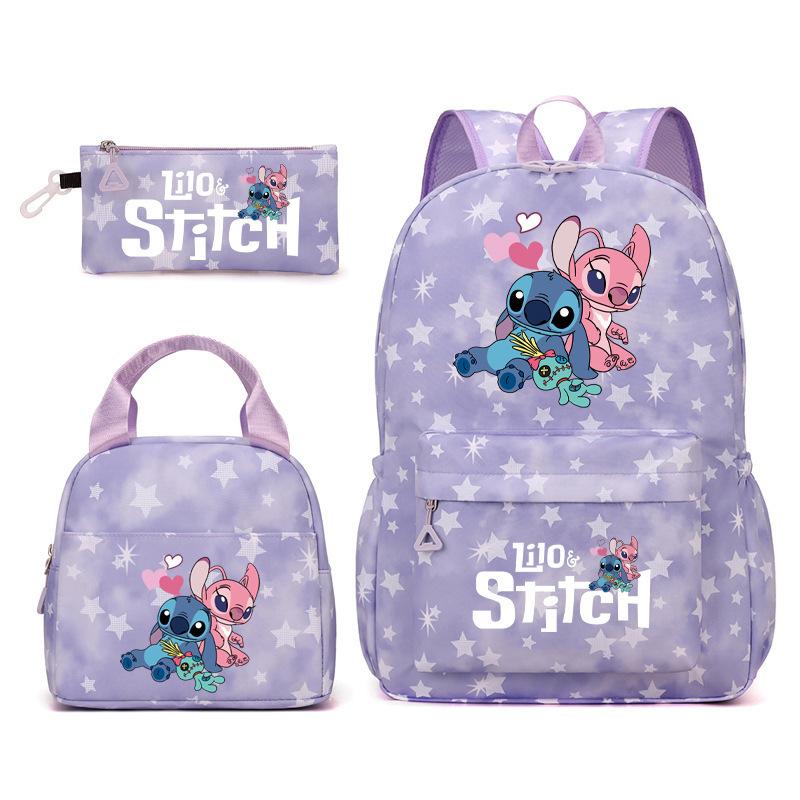 Cartoon Pattern Backpack, Elementary School Student College Style Schoolbag, Outdoor Travel Backpack Three-Piece Set