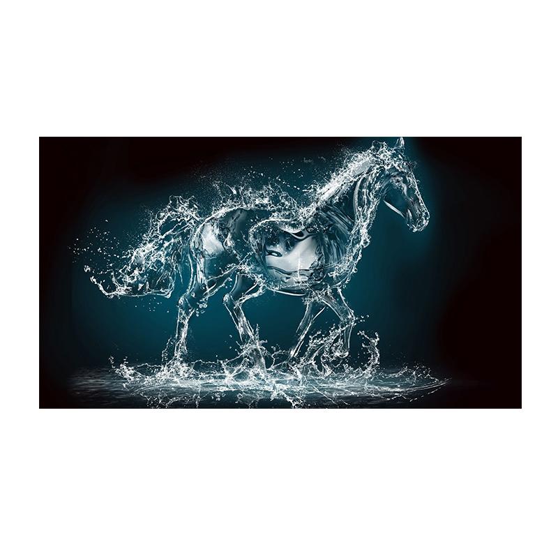 Pictură pe pânză cu trei cai care alergă, postere și imprimeuri de artă cu animale, pictură modernă, imagini de perete, pentru decorarea camerei de zi