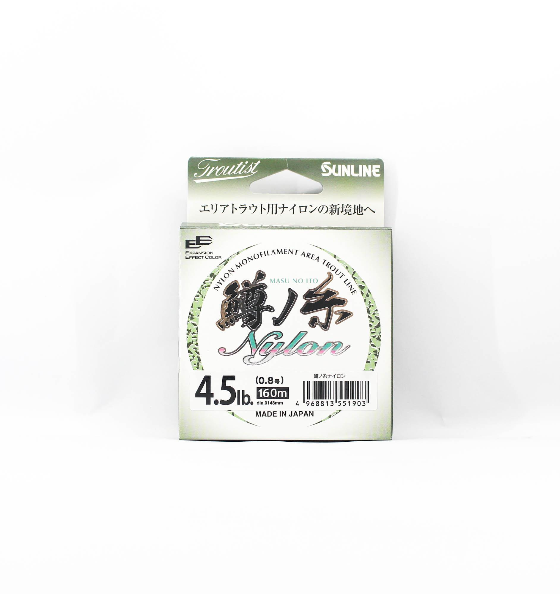 Sunline Nylon Line Masu No Ito HG 160m #0.8 4.5lb (1903) чистый