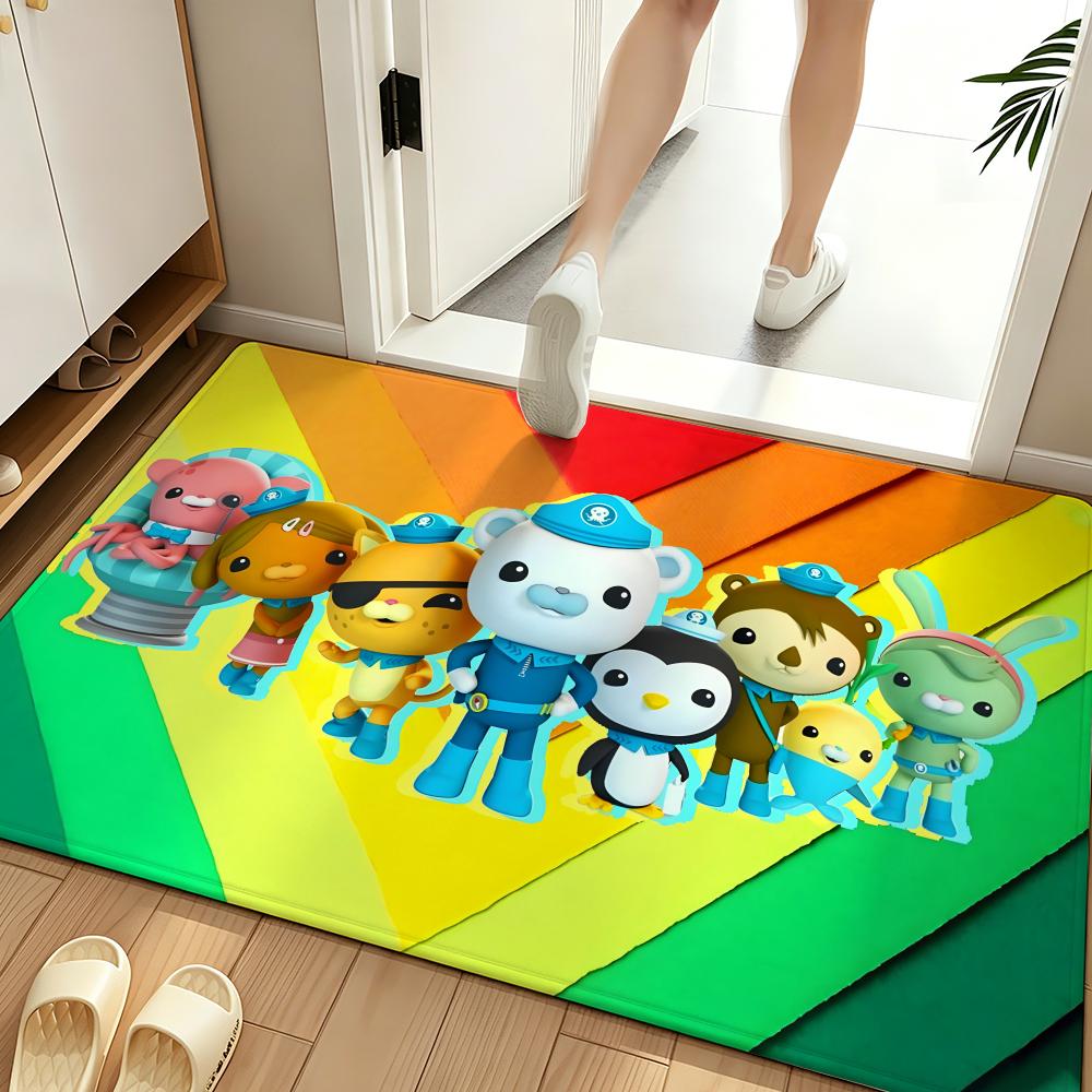Cartoon T-The O-Octonauts Floor Mat Soft Flannel Entrance Door Mat Non Slip Absorbent Bathroom Bedroom Floor Rug