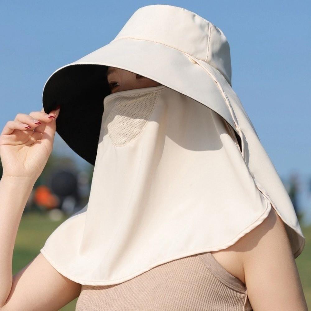 Wide Brim Sunscreen Fisherman Hat Breathable Full Face Cover Sunshade Sun Hat Lightweight Sun Protection Picking Tea Hat