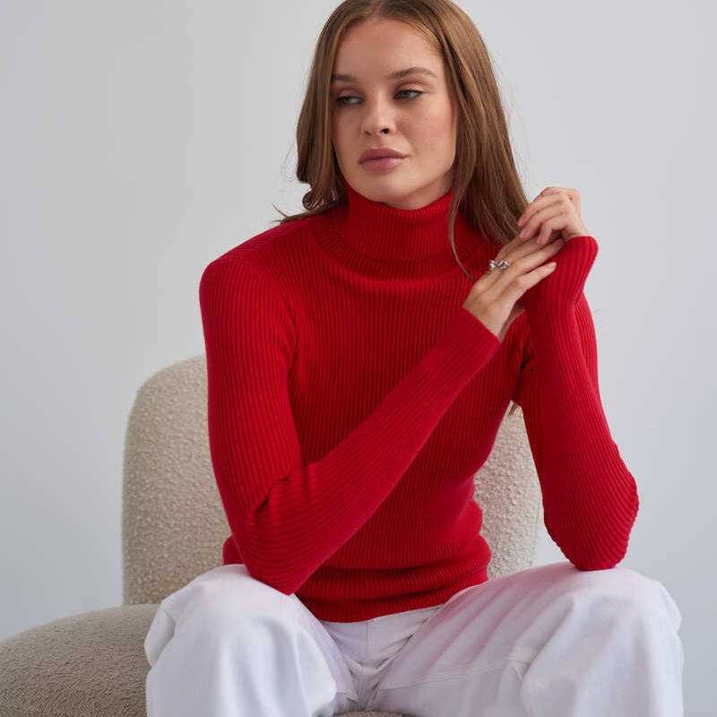 Turtleneck Bottoming Shirt Women Long Sleeve Pullover Sweater Sweaters