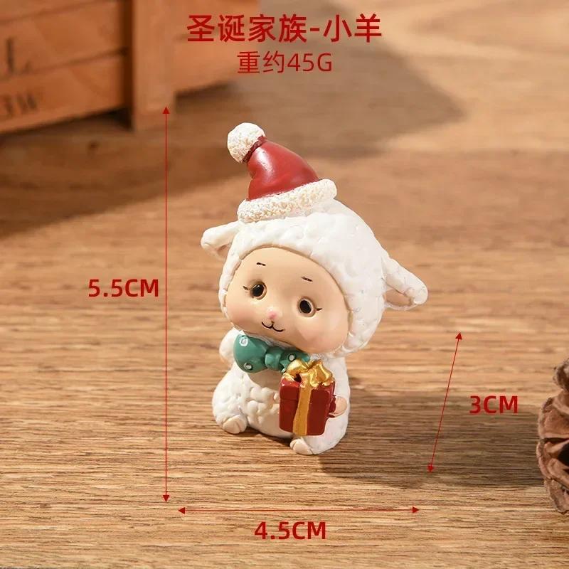 Christmas Resin Family Small Animal Decorations Toys Creative Home Decoration Mini Christmas Tree Elderly Christmas Gifts