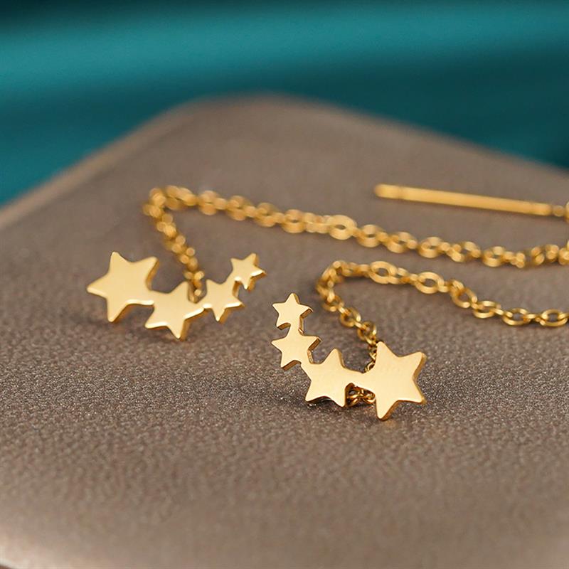 Xiaomi Huitan Gentle Stainless Steel Drop Earrings for Women Chain Star Aesthetic Wedding Party Accessories Elegant Delicate Jewelry