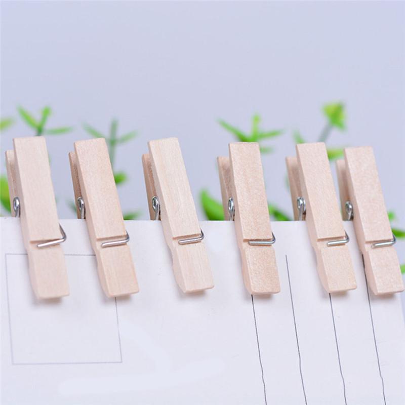 100PCS Small Mini Natural Colorful Wooden Photo Clothespin Craft Decoration DIY Memo Clips Pegs