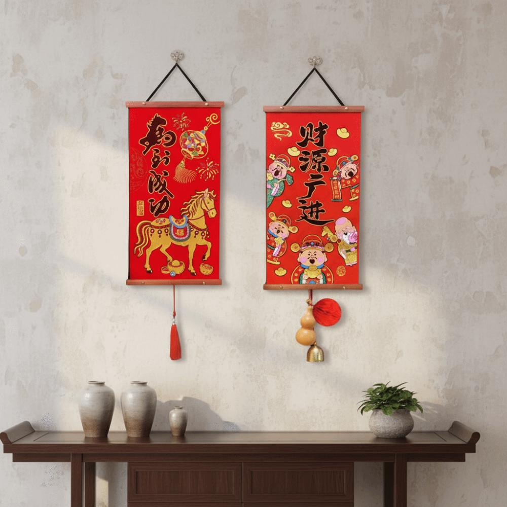 Cartoon Chinese New Year Decoration Velvet Spring Festival Pendants Blessing Pendant Window