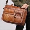 Men's 15.6" Genuine Leather Briefcase - Business Computer Shoulder Bag