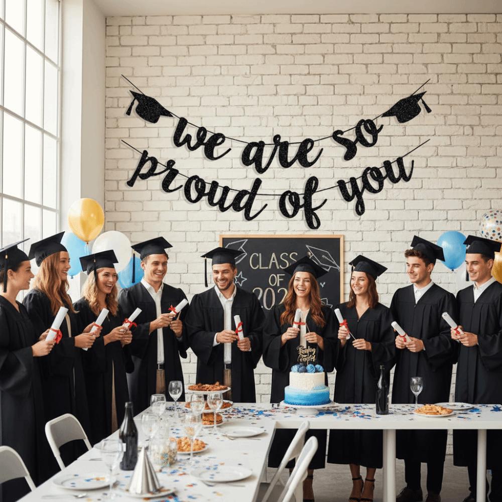 Glitter Decor Glittery Gold Garland Gold Shining Graduation Hanging Banner  Party Decorations