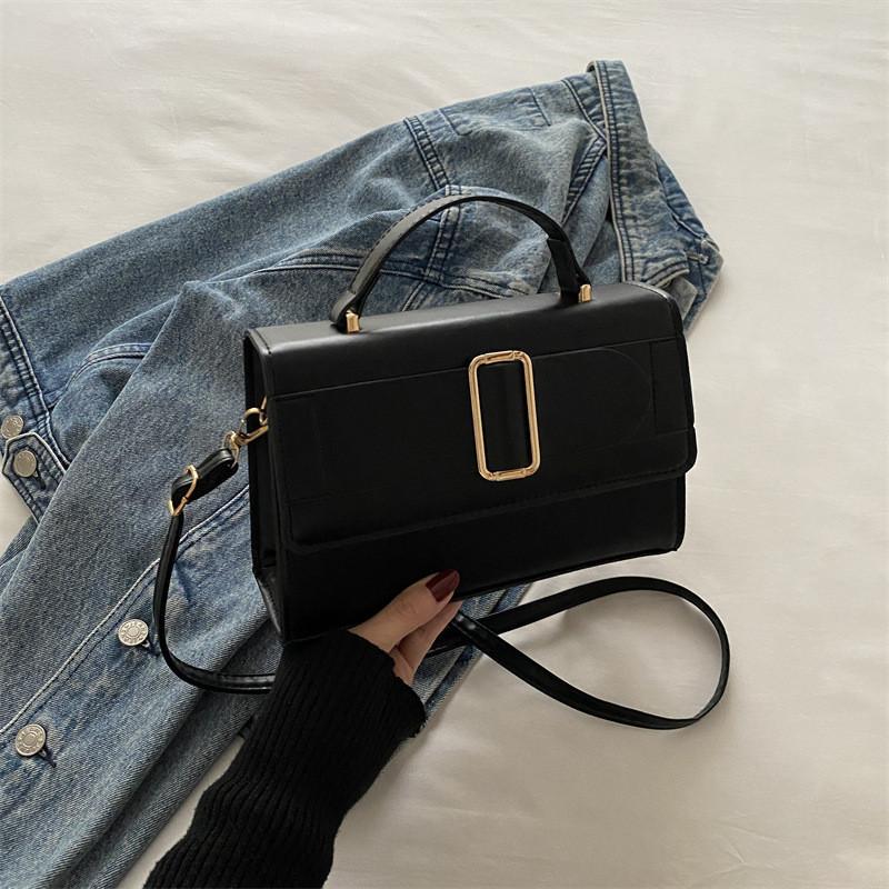 Stylish Pu Handbag For Women Trendy Casual Commuting Shoulder Crossbody Bag чёрный