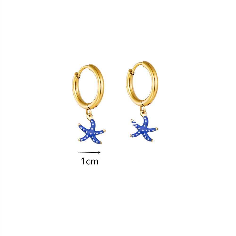 Colorful Starfish Ocean Series Holiday Earrings – Summer 2025 синий