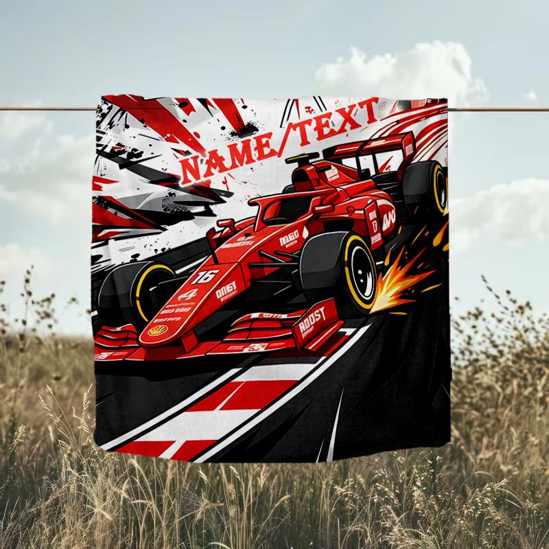 1PC Custom Name Car Art Outdooor Flannel Blankets Throw Blanket All-Season Throw Gift Bedspread for Couch, Bed, Camping Holiday Birthda