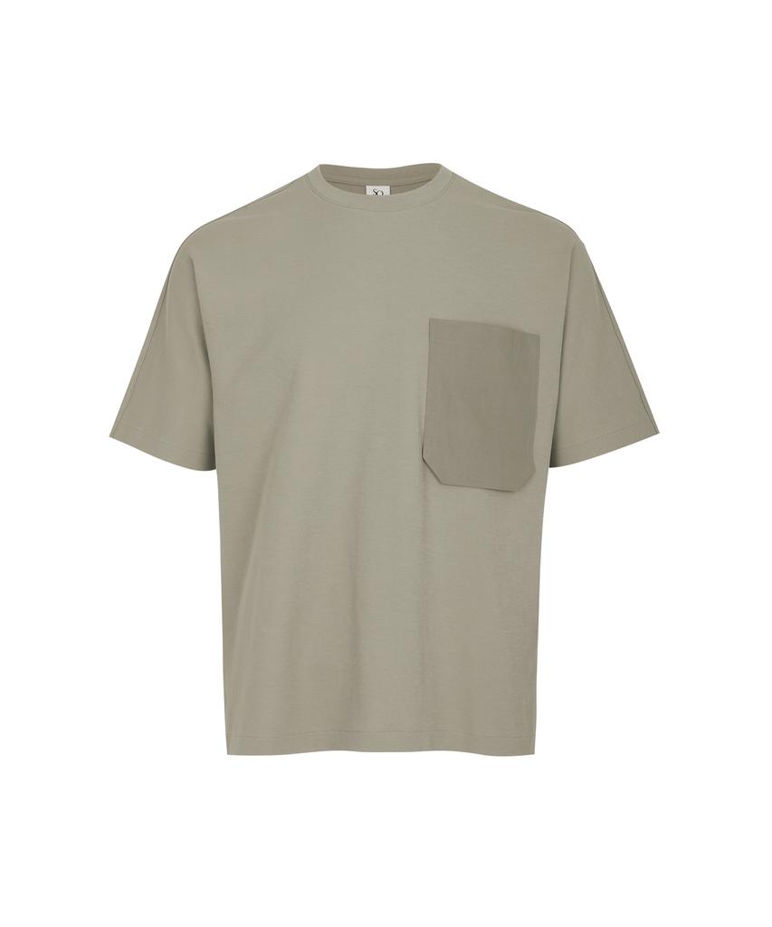 Soru Oversized Pocket Round T-Shirt_Light Khaki