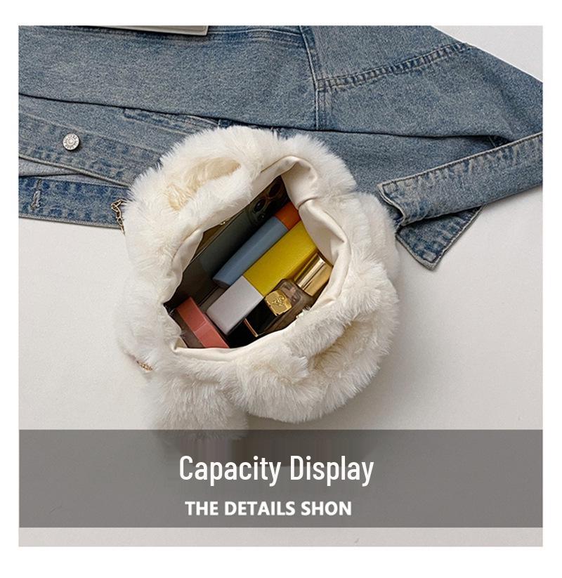 Adorable Big-Eyed Dog Plush Crossbody Bag - Fashionable Chain Design